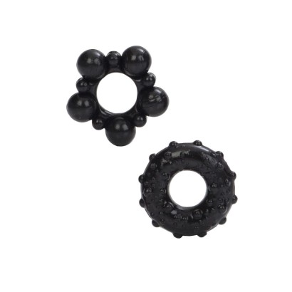 Набор из двух черных эрекционных колец MUSCLE RING
