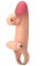 Телесная вибронасадка на пенис с подхватом мошонки - 20 см.