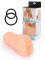 Телесный мастурбатор-вагина с 2 эрекционными кольцами в комплекте