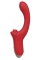 Красный вагинально-клиторальный вибратор