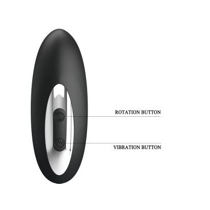 Черный стимулятор простаты с функцией римминга - 15,9 см.