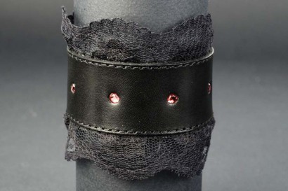 Чёрный подшитый запястник  Готика-2  