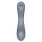 Серый вибромассажер с вакуумной стимуляцией Curvy Trinity 1