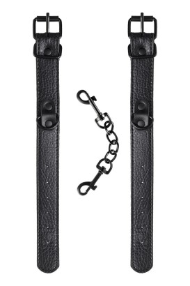 Узкие черные наручники на сцепке