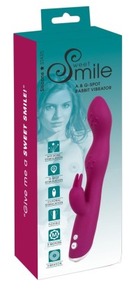 Фиолетовый вибратор A & G-Spot Rabbit Vibrator для стимуляции зон G и A - 23,6 см.