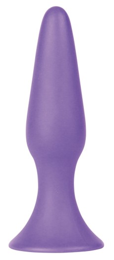 Фиолетовая анальная втулка Silky Buttplug Medium - 12,5 см.