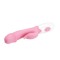 Нежно-розовый вибратор с клиторальным отростком Peter - 19,2 см.