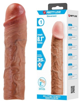 Удлиняющая насадка на пенис Stevenson - 20,5 см.