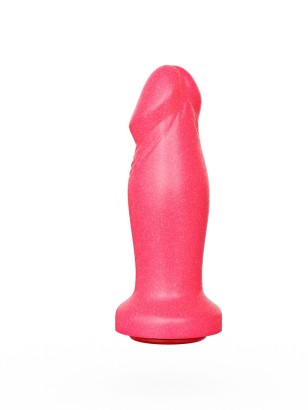 Розовый анальный фаллоимитатор с ограничительным основанием - 14 см.