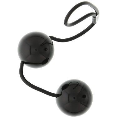 Чёрные вагинальные шарики на мягкой сцепке GOOD VIBES PERFECT BALLS