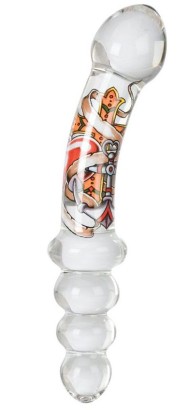 Двухсторонняя анальная пробка Inked Glass Dual Probe - 19 см.