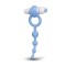 Голубое эрекционное виброкольцо PLAY CANDI BLOW POP с анальной цепочкой