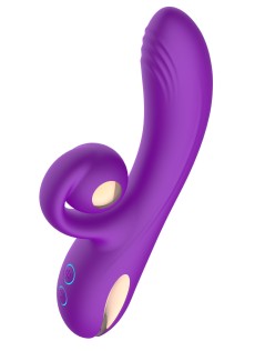 Фиолетовый вибратор-кролик с функцией вращения ствола Фиолетовый вибратор-кролик с функцией вращения ствола