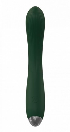 Зеленый гибкий силиконовый вибратор - 20,5 см.