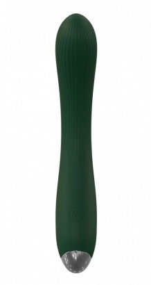 Зеленый гибкий силиконовый вибратор - 20,5 см.