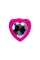 Розовая анальная втулка Diamond Heart с прозрачным кристаллом - 7 см.