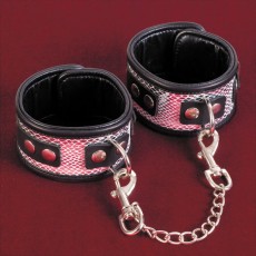 Серебристые кожаные оковы на ноги 