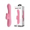 Розовый вибратор-кролик Gina с клиторальной щеточкой - 20,5 см.