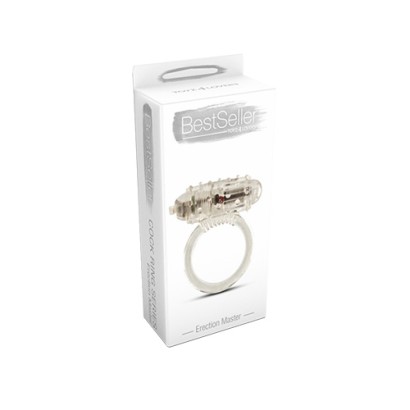 Прозрачное эрекционное виброкольцо VIBRATING COCK RING ERECTION MASTER