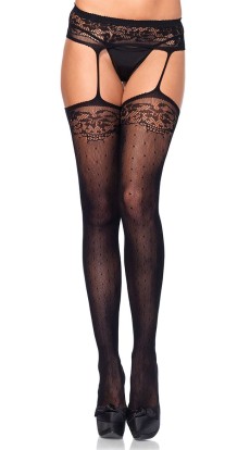 Чулочки в горошек Dotted Garterbelt Stoking