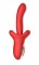 Красный вибратор с постукивающим эффектом - 22 см.