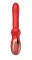 Красный вибратор с постукивающим эффектом - 22 см.