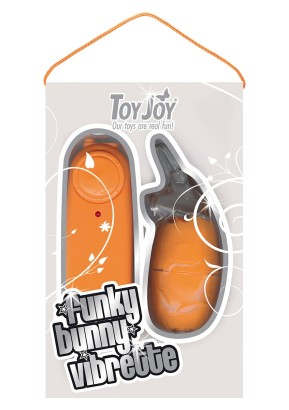 Оранжевый виброзайчик FUNKY BUNNY VIBRETTE - 8 см.