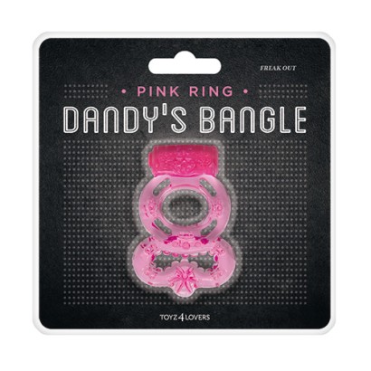 Розовое эрекционное виброкольцо VIBRATING COCK RING FREAK OUT