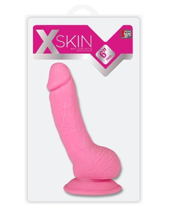 Розовый фаллоимитатор XSKIN 6 TPR DONG PINK - 15 см.