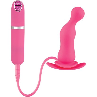 Розовая вибровтулка Dash Butt Plug With Mini Controller II - 9 см.