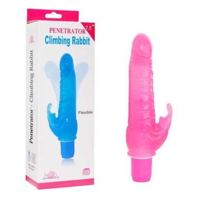Розовый вибратор-кролик Penetrator Climbing Rabbit 7.5  - 19 см.