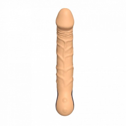 Телесный силиконовый вибратор-реалистик - 22 см.