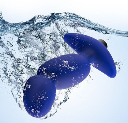 Синий анальный вибратор Force - 12,5 см.