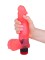 Розовый гелевый вибромассажёр в виде фаллоса - 19 см.