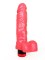 Розовый гелевый вибромассажёр в виде фаллоса - 19 см.