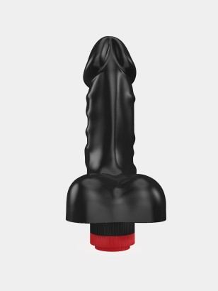 Черный реалистичный вибратор с мошонкой - 16,5 см.