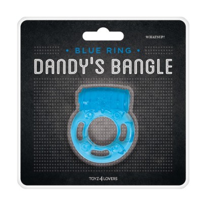 Голубое эрекционное виброкольцо VIBRATING COCK RING WHATSUP!