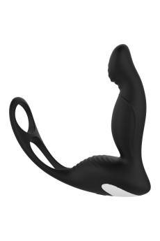 Черный вибромассажер простаты P-PLEASER W ERECTION ENHANCE