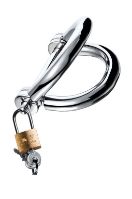 Серебристые наручники Metal в форме восьмерки - размер L