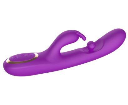 Фиолетовый вибратор-кролик с вращающимся шариком