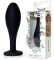 Черная анальная втулка с прозрачным кристаллом - 9,2 см.