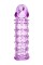 Гелевая фиолетовая насадка на фаллос с шипами - 12 см.