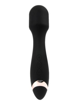 Черный силиконовый wand-вибратор - 18,5 см.