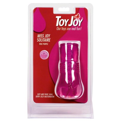 Фиолетовый мастурбатор MISS JOY SOLITAIRE с 2 любовными отверстиями