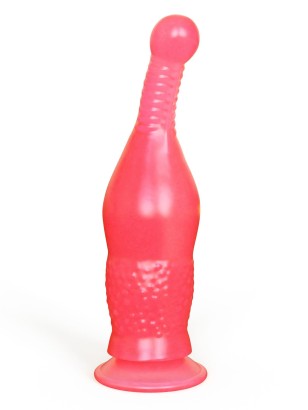 Розовый анальный стимулятор на присоске - 16,5 см.