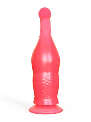 Розовый анальный стимулятор на присоске - 16,5 см.