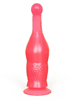 Розовый анальный стимулятор на присоске - 16,5 см.