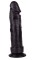 Крупный чёрный фаллоимитатор без мошонки - 20,5 см.