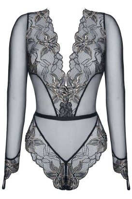 Боди Axelle с рукавами и вставками из цветочного кружева