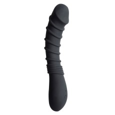 Черный вибромассажер Appetency Wild Ribbed Vibe - 21,5 см.